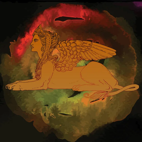 Sphinx, Fabelwesen-Symbol. — Stockvektor