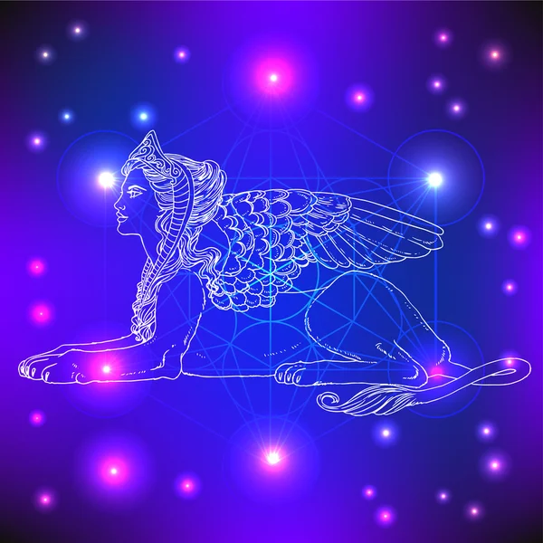 Sphinx, mythisch wezen symbool. — Stockvector