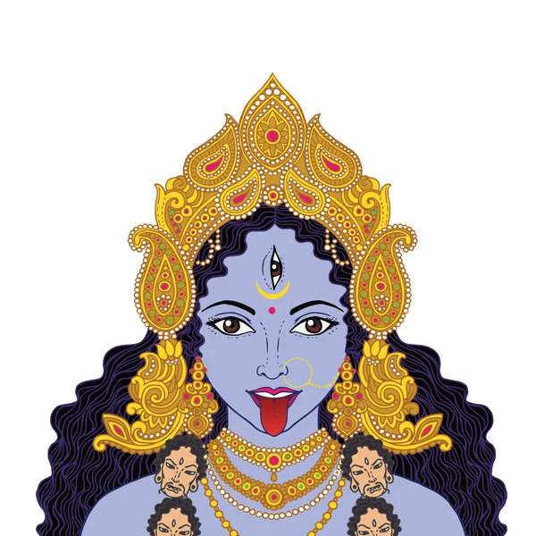 Diosa hindi india Kali . — Vector de stock