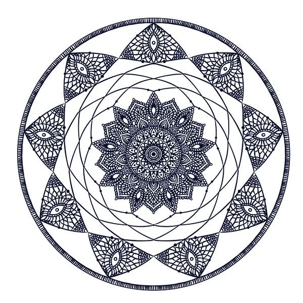 Mandala / apanhador de sonhos desenhados à mão . — Vetor de Stock