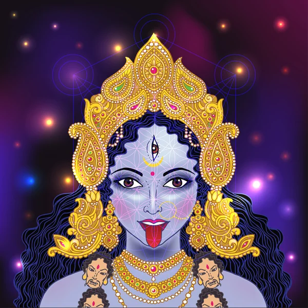 Hint Hintçe Tanrıça Kali. — Stok Vektör