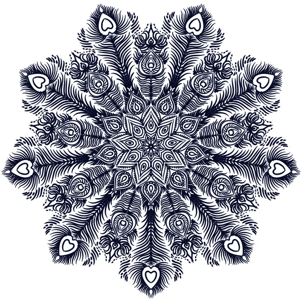 Printhand-dras mandala/dreamcatcher. — Stock vektor