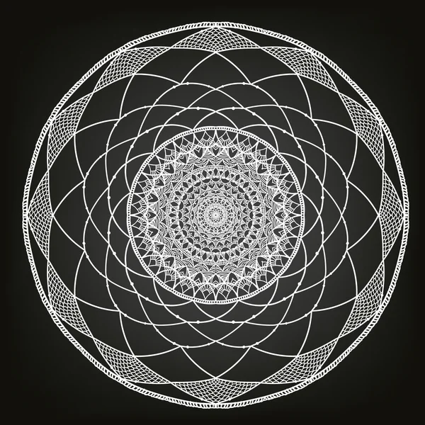 Printhand-dras mandala/dreamcatcher. — Stock vektor