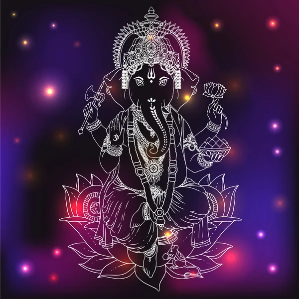 Senhor hindu ganesha —  Vetores de Stock