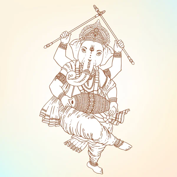 Senhor hindu ganesha —  Vetores de Stock