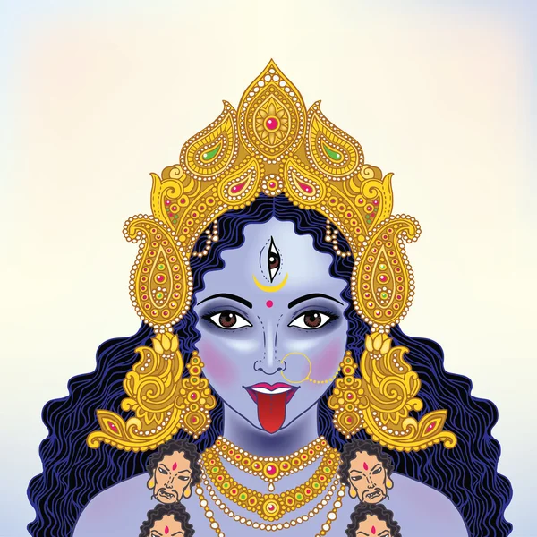 Indian Hindi bogini Kali. — Wektor stockowy