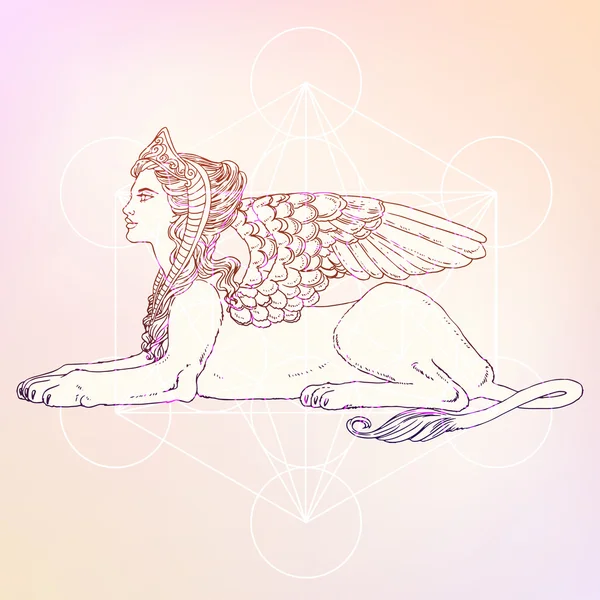 Sfenks, efsanevi yaratık sembolü.