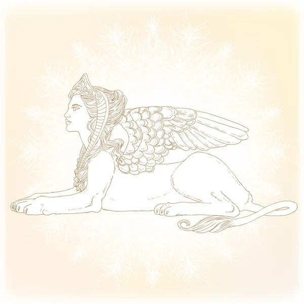 Sphinx, mytisk varelse symbol. — Stock vektor