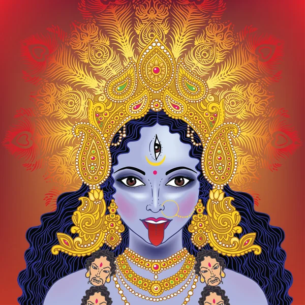 Déesse hindi indienne Kali . — Image vectorielle