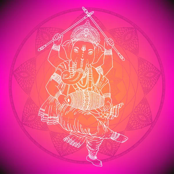 Hindu Lord Ganesha. — Stok Vektör