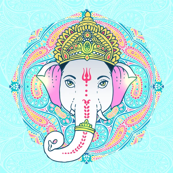 Cabeza Hindú Señor Ganesha — Vector de stock
