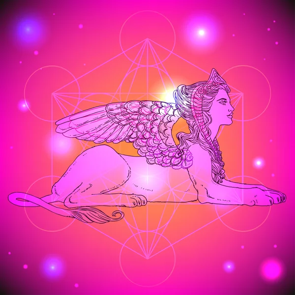 Sfenks, efsanevi yaratık sembolü.