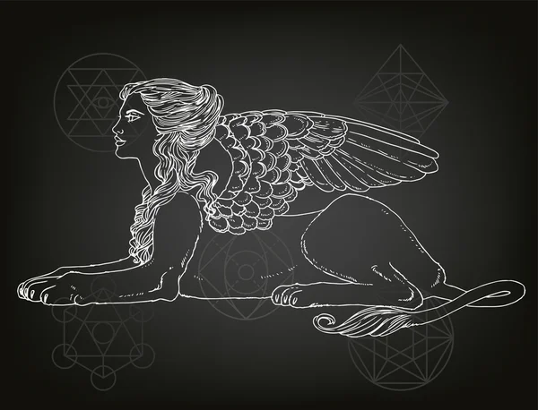 Sfenks, efsanevi yaratık sembolü.