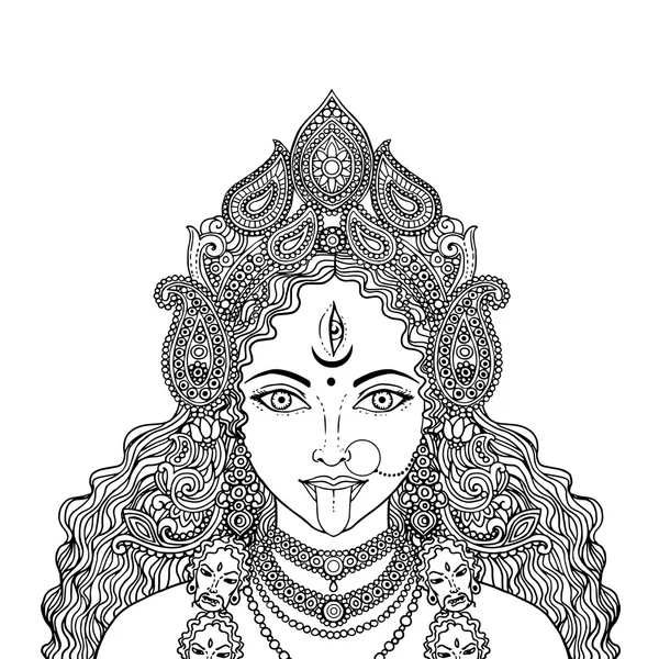 Deusa indiana hindi Kali . — Vetor de Stock