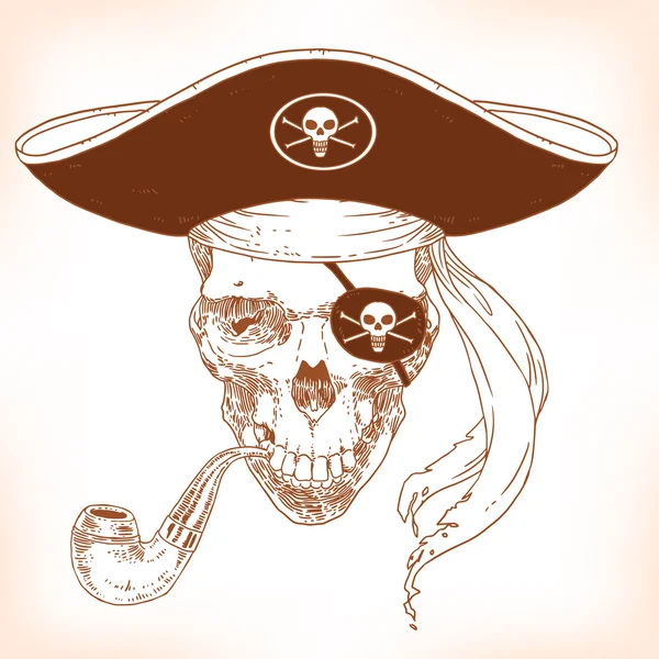 Веселый Роджер пиратского черепа — стоковый вектор