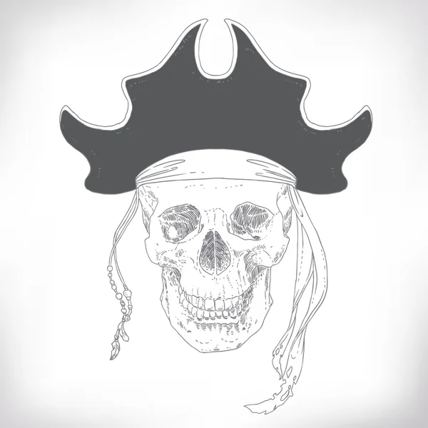 The Pirate Skull Jolly Roger — ストックベクタ
