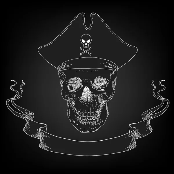 Il teschio dei pirati Jolly Roger — Vettoriale Stock