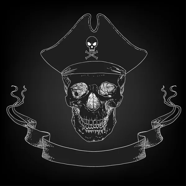 El cráneo pirata Jolly Roger — Vector de stock