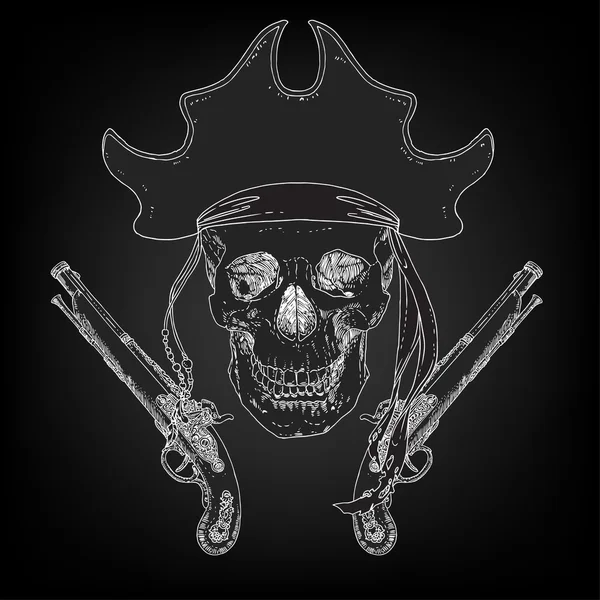 El cráneo pirata Jolly Roger — Vector de stock