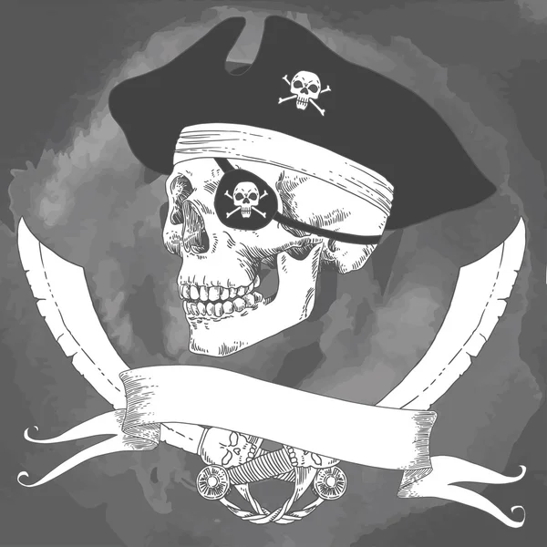 The Pirate Skull Jolly Roger — Stockový vektor