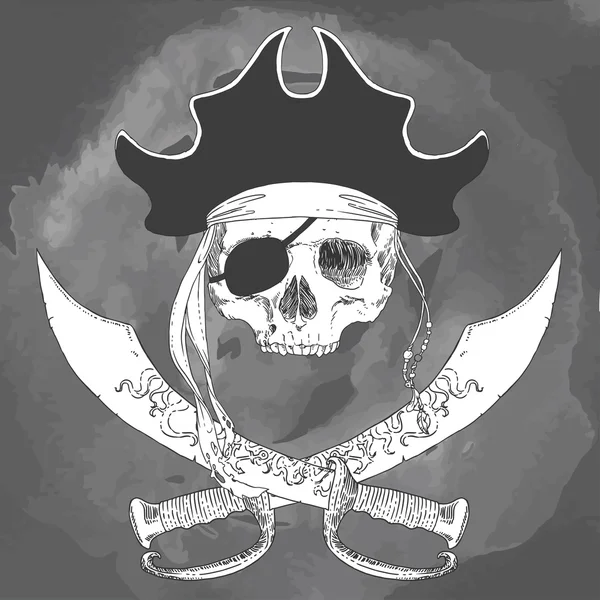 Der Piratenschädel jolly roger — Stockvektor