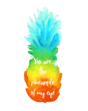 beyaz bir arka plan üzerinde ananas meyve silueti. 