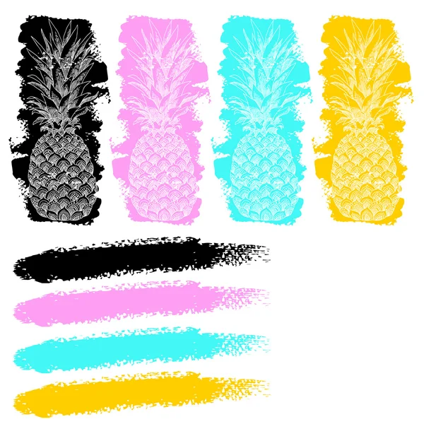 Naadloos patroon met ananas — Stockvector