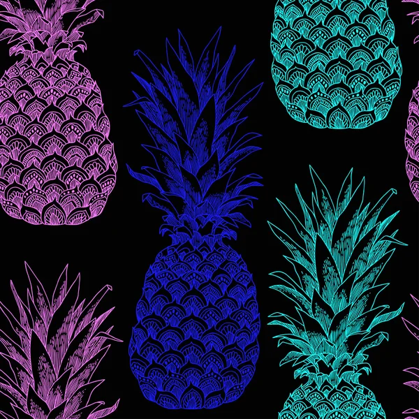 Modello senza cuciture con ananas — Vettoriale Stock