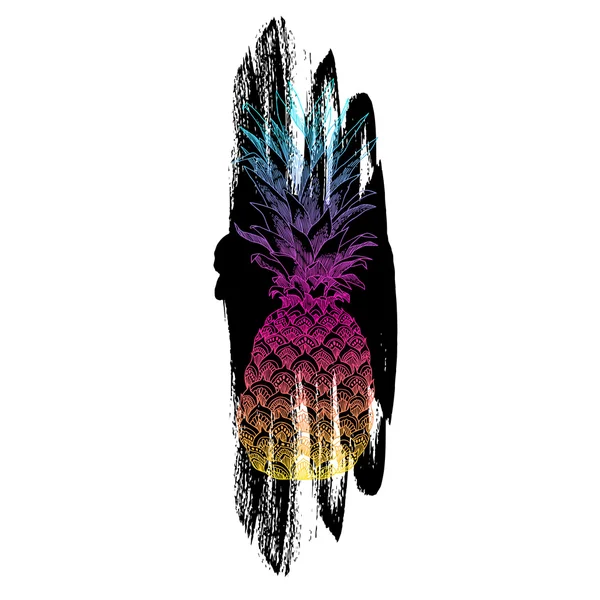 Illustration dessinée à la main de l'ananas — Image vectorielle