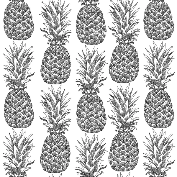 Naadloos patroon met ananas — Stockvector