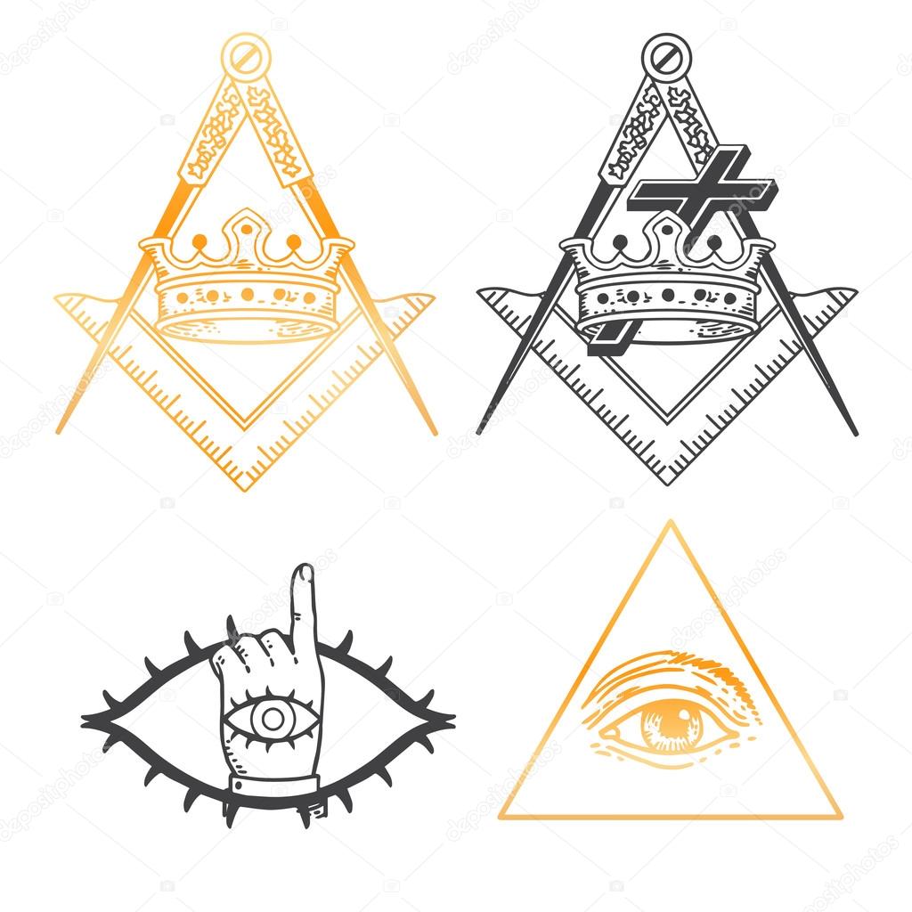 Masonic square and compass Stock Vector Image by ©mazeina #111424816