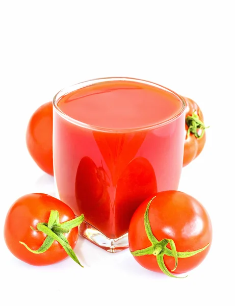 Jugo de tomate para la salud aislado sobre fondo blanco . — Foto de Stock