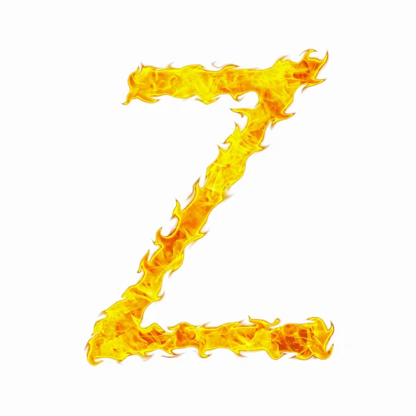 Tűz a levelet Z elszigetelt fehér background — Stock Fotó