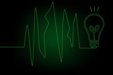 Yeşil EKG kalp atışı