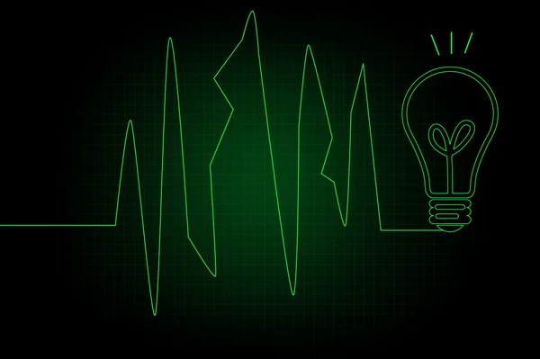 Green ECG heartbeat — Stock Photo, Image