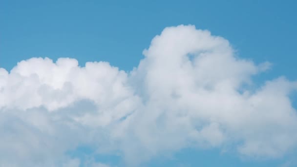 Grande Cúmulo Branco Nuvens Contra Céu Azul — Vídeo de Stock