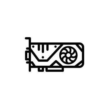 VGA. Video Grafik Dizisi. Vga kart simgesi. İnce çizgi Kripto para birimi ekonomisi ve finans koleksiyonundan beyaz zemin üzerinde modaya uygun düz vektör Vga kartı simgesi