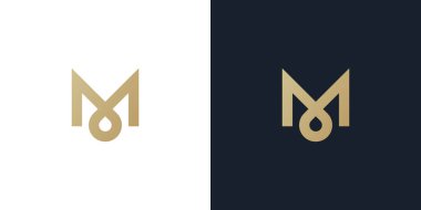 lüks harf M logo simgesi ögesi
