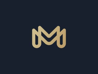 lüks harf M logo simgesi ögesi