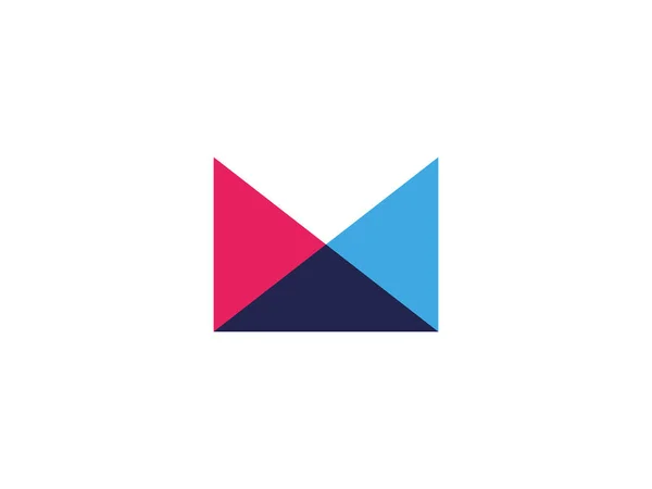 Vektör Soyut Harfi Logo Şablonu Malzeme Tasarımı Origami Kağıdı Düz — Stok Vektör