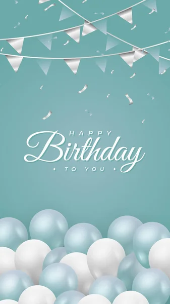 グリーンのトスカカラーで誕生日カードを 誕生日を祝うための清潔でシンプルな背景 ハッピーバースデーグリーティングカード — ストックベクタ