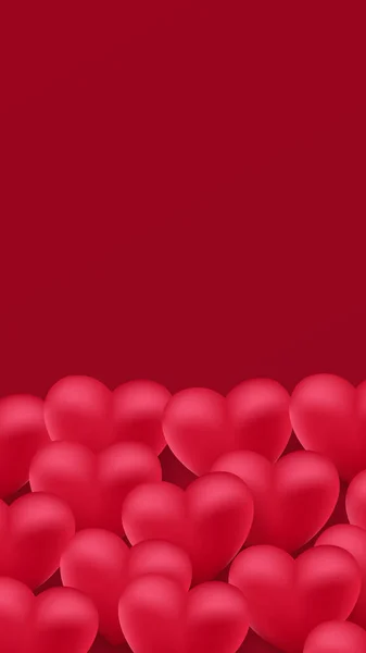 발렌타인데 디자인 텍스트 공간에 빨간색과 흰색의 모양을 사용하여 — 스톡 벡터