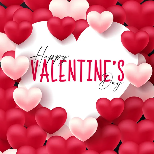 Día San Valentín Diseño Fondo Con Estilo Realista Ilustración Vectorial — Vector de stock