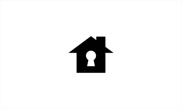 Icono Bloqueo Casa Icono Protección Casa Bloqueo Único Negro Vector — Vector de stock
