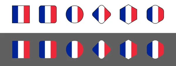 Francia Bandera Vector Gráfico Conjunto Ilustración Bandera Francesa Rectángulo Bandera — Vector de stock