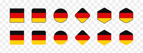 Duitsland Vlag Set Onderdaan Van Duitsland Vlag Met Vlakke Kleur — Stockvector