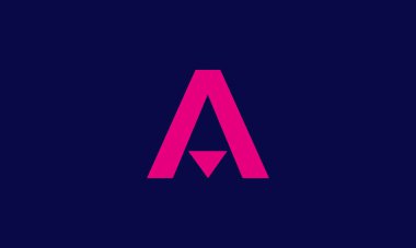 A harfi logo tasarımı. Basit ve modern harf A logo tasarımı, vektör illüstrasyonu