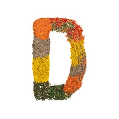 Baharatlar - yapılan alfabesi mektubu