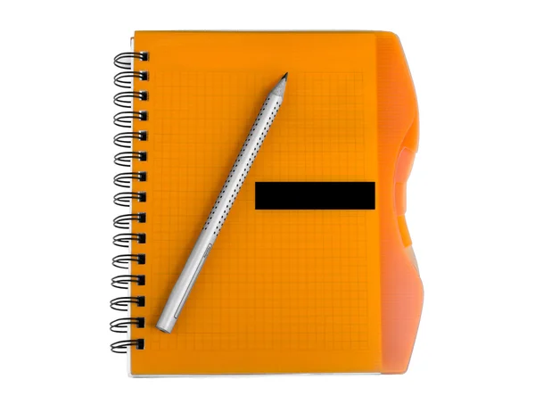 Anteckningsbok och penna isolerade — Stockfoto