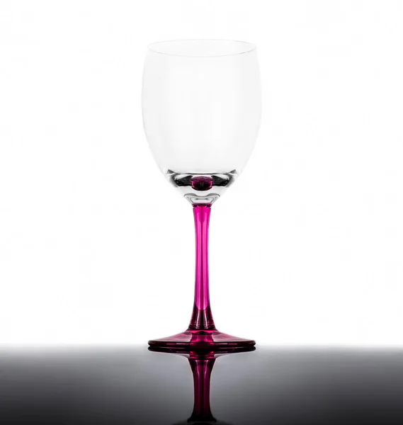 Empty wine glass on a white background with reflection — Stock Photo, Image